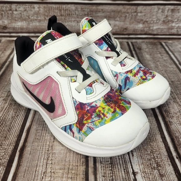 Nike Other - NIKE DOWNSHIFTER 10 Kids Youth Girl's 9C Fabel Fire White Pink Shoes Sneakers
